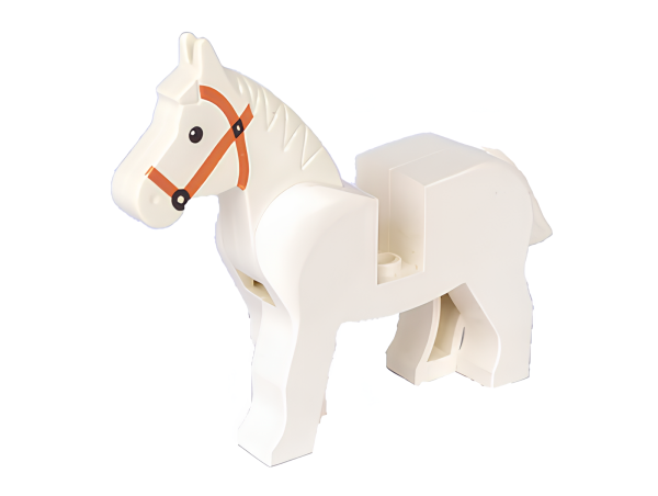 Деталь Lego Horse with Black Eyes, White Pupils 4493c01pb04